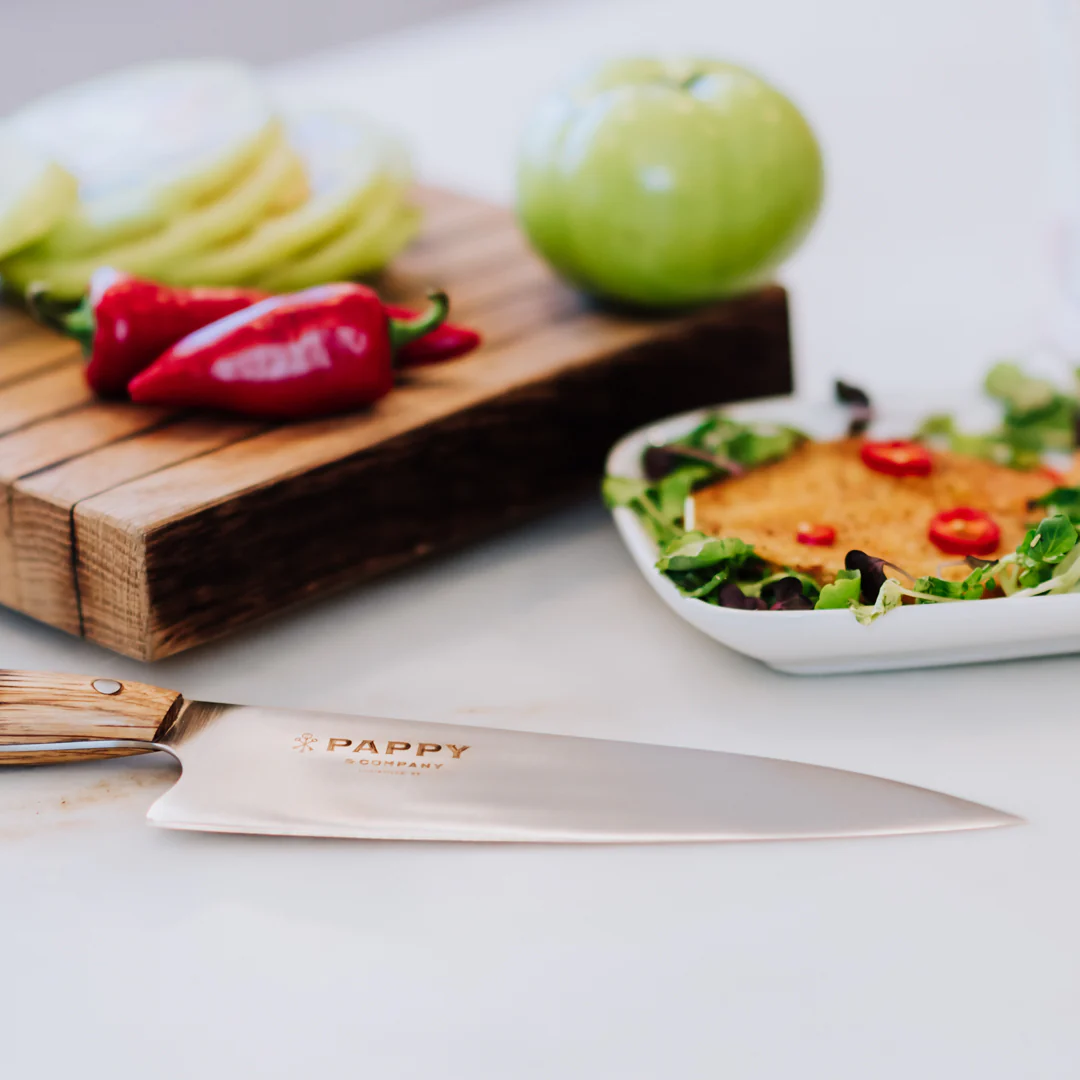 Chef Knife With Custom Barrel Stave Handle - Image 3