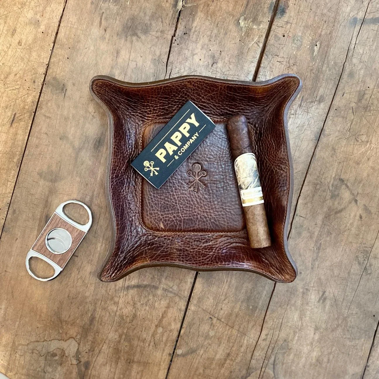 Custom Leather Valet Tray in Antique Saddle - Image 5