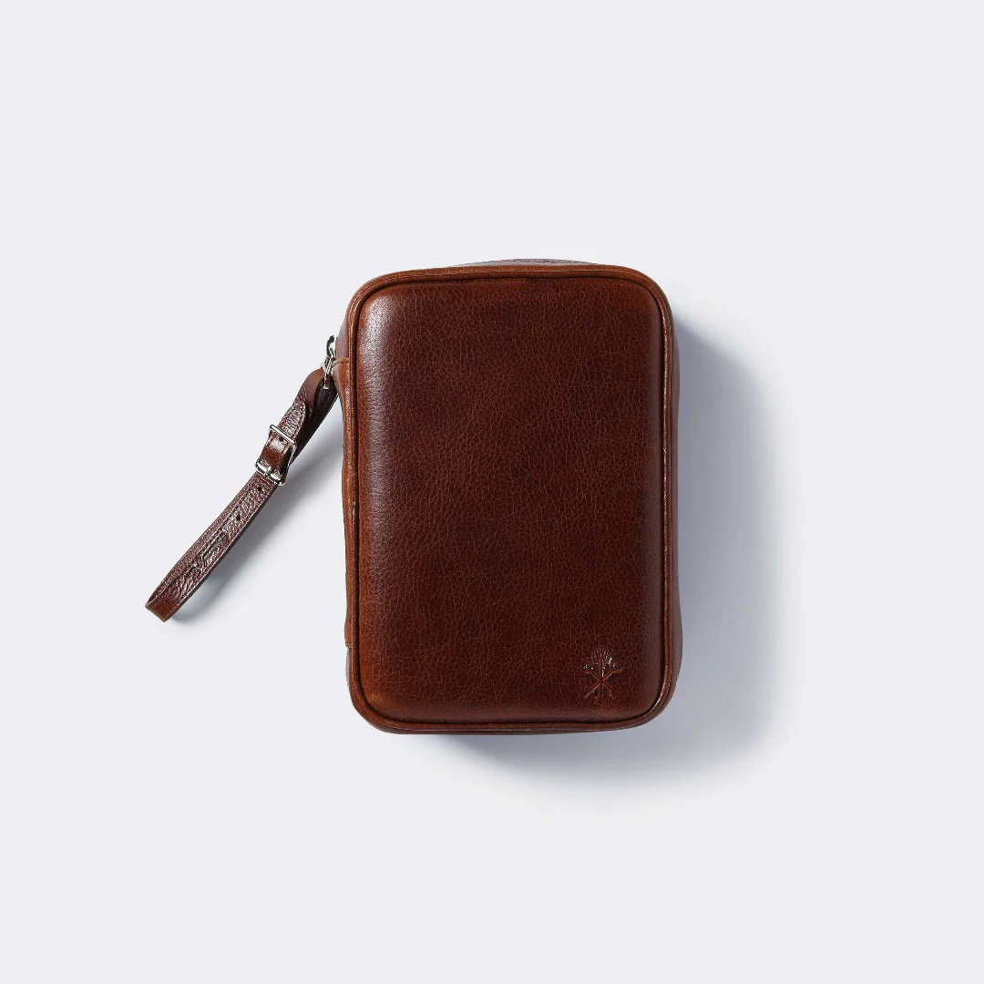 Custom Havana Leather Cigar Travel Case in Antique Saddle - Image 3