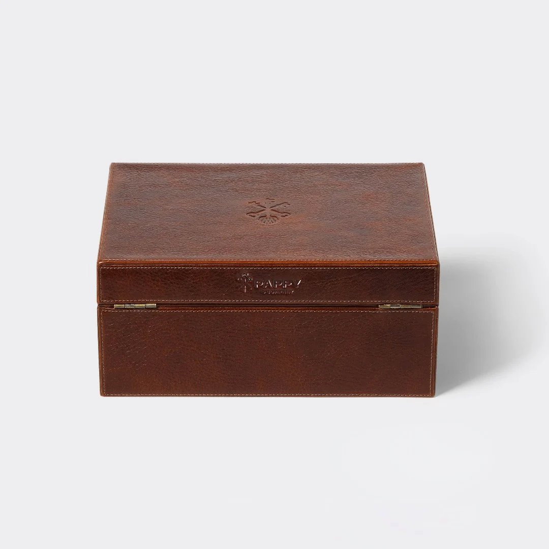 Custom Cigar Humidor in Antique Saddle Leather - 30/40 Count - Image 4