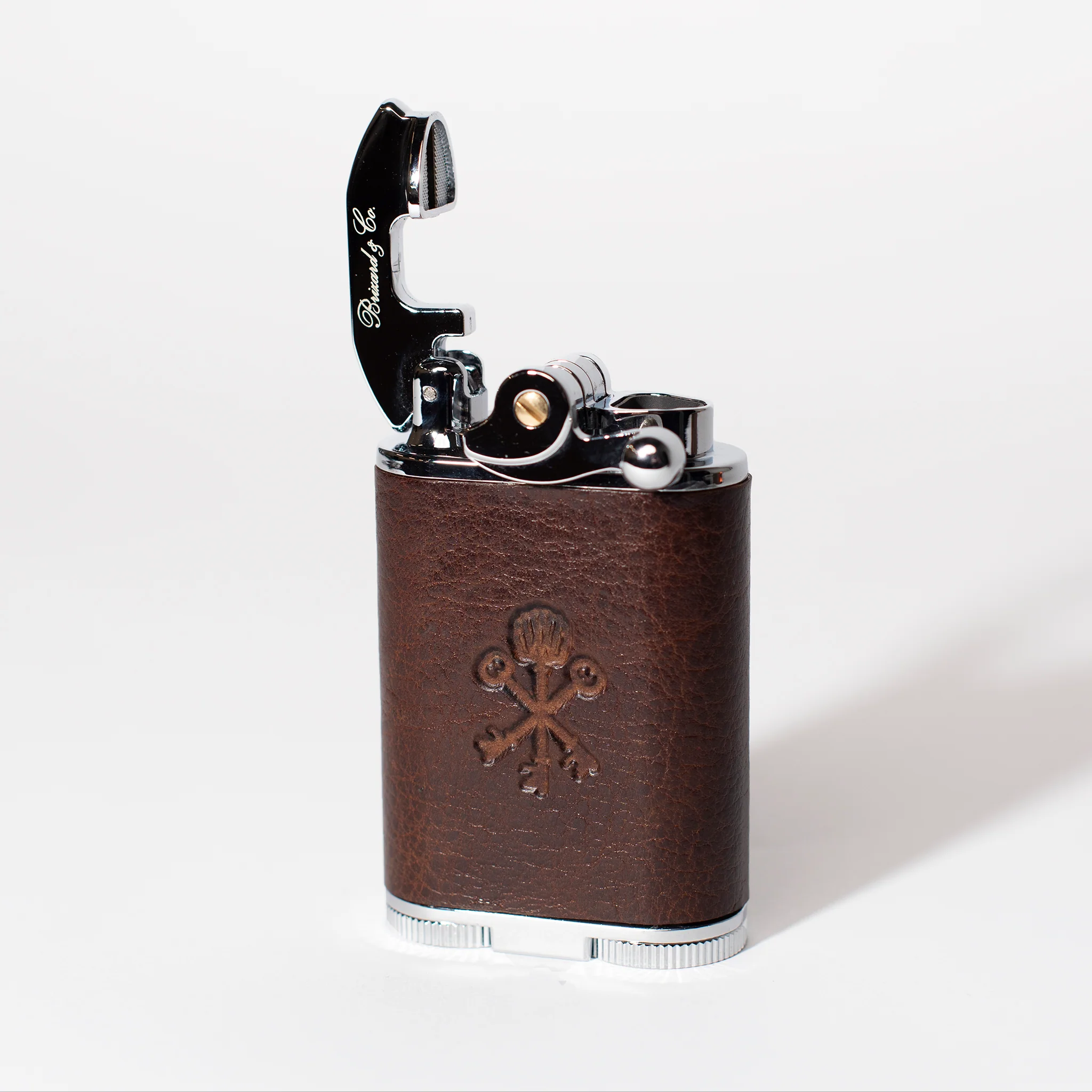 Custom Table Lighter in Antique Saddle Leather - Image 3