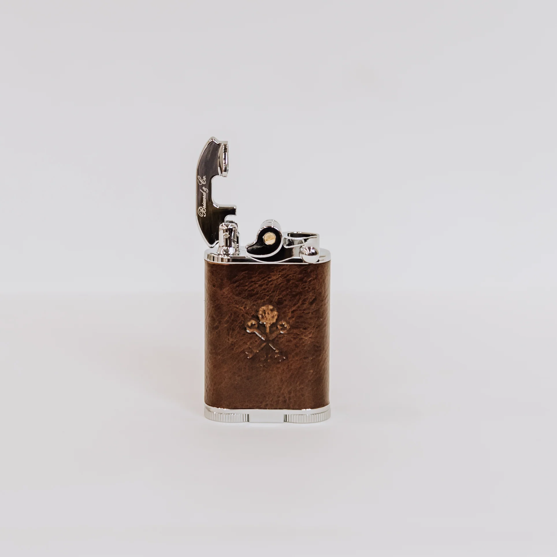 Custom Table Lighter in Antique Saddle Leather - Image 4