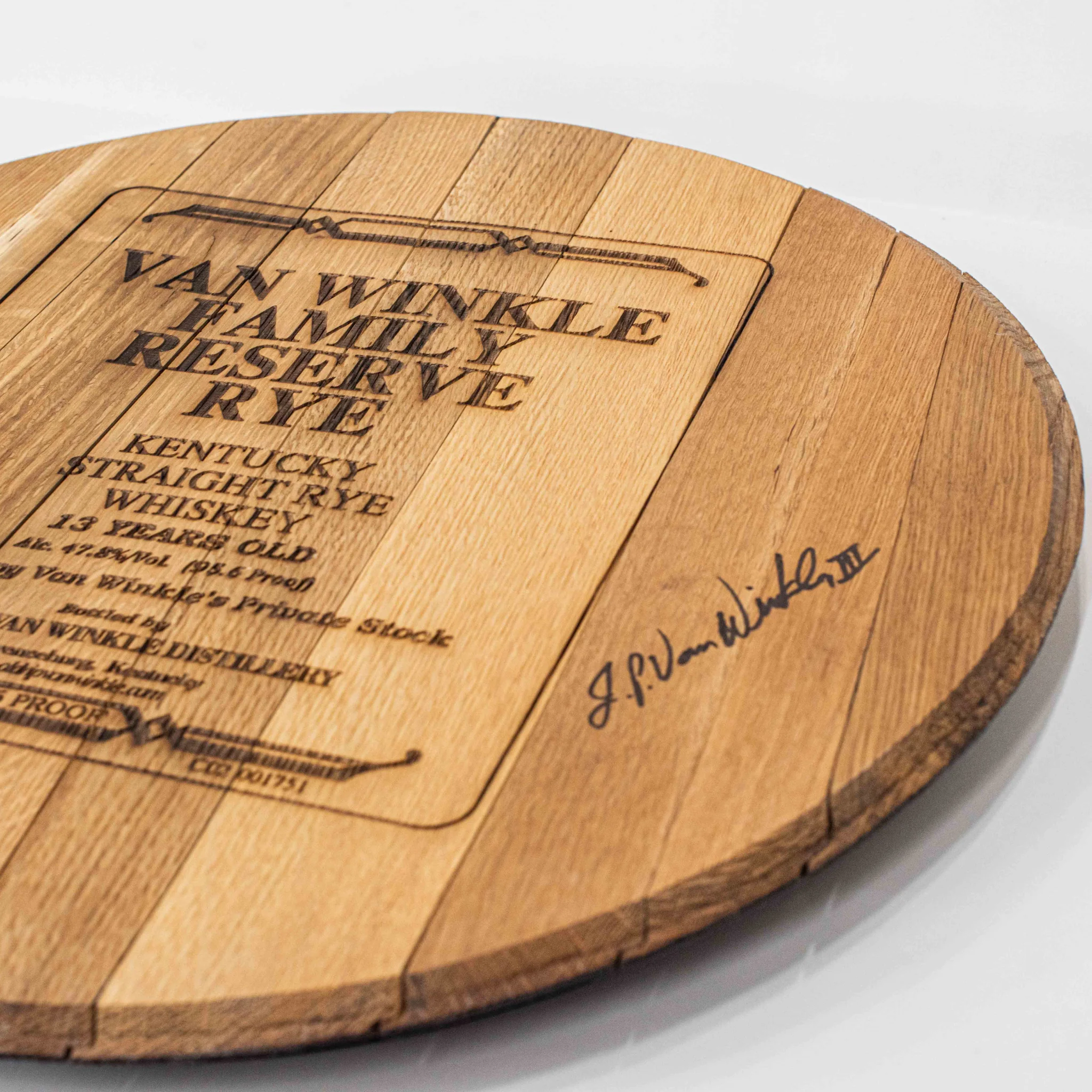 Limited Edition Authentic Van Winkle Family Reserve Rye 13-year Barrel Head - Image 3
