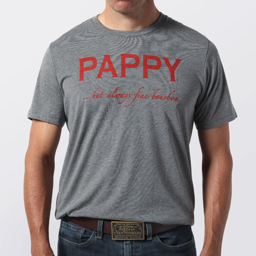 Unisex T-shirt Pappy But Always Fine Bourbon in Grey Tri Blend - Image 3